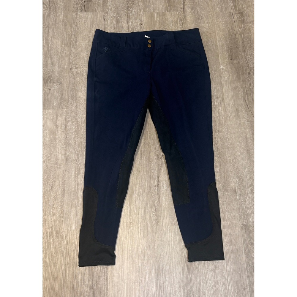 Piper by SmartPak Navy Blue Full Seat Equestrian Riding Breeches Womens 36R